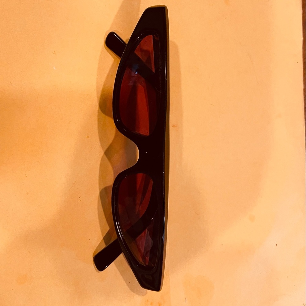 Dolce & Gabbana Black Frame Sunglasses with Red Tint - Picture 3 of 4
